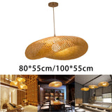 Maxbell Maxbell Bamboo Pendant Light Lantern Hand Woven for Corridor Dining Room Kitchen 80cmx55cmx25cm