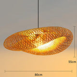 Maxbell Maxbell Bamboo Pendant Light Lantern Hand Woven for Corridor Dining Room Kitchen 80cmx55cmx25cm