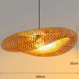 Maxbell Maxbell Bamboo Pendant Light Lantern Hand Woven for Corridor Dining Room Kitchen 100cmx55cmx30cm