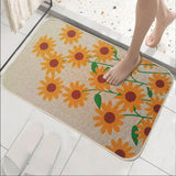 Maxbell Maxbell 16x47inch Linen Floral kitchen Toilet Floor Rug Carpet Non Slip