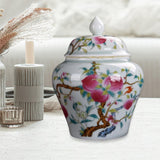 Maxbell Maxbell Glazed Hand Painted Ceramic Ginger Jar Home Decor Accent Art Decoration