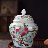 Maxbell Maxbell Glazed Hand Painted Ceramic Ginger Jar Home Decor Accent Art Decoration