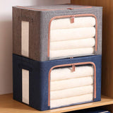 Maxbell Foldaway Quilt Organizer Bin 24L Practical Container for home Navy blue