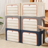 Maxbell Foldaway Quilt Organizer Bin 24L Practical Container for home Navy blue