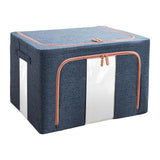 Maxbell Foldaway Quilt Organizer Bin 24L Practical Container for home Navy blue