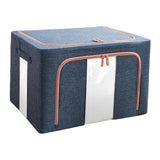 Maxbell Foldaway Quilt Organizer Bin 24L Practical Container for home Navy blue
