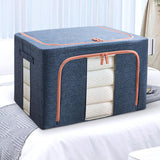 Maxbell Foldaway Quilt Organizer Bin 24L Practical Container for home Navy blue