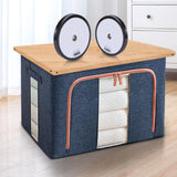 Maxbell Foldaway Quilt Organizer Bin 24L Practical Container for home Navy blue