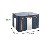 Maxbell Foldaway Quilt Organizer Bin 24L Practical Container for home Navy blue