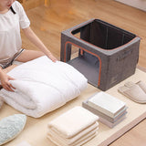 Maxbell Foldaway Quilt Organizer Bin 24L Practical Container for home Grey