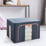 Maxbell Clothes Storage Bag Organizer 66L Clear Window for Toys Bed Sheets Comforter Navy