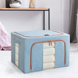 Maxbell Clothes Storage Bag Organizer 66L Clear Window for Toys Bed Sheets Comforter Blue