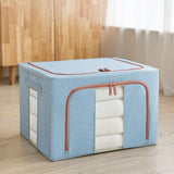 Maxbell Clothes Storage Bag Organizer 66L Clear Window for Toys Bed Sheets Comforter Blue