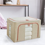 Maxbell Clothes Storage Bag Organizer 66L Clear Window for Toys Bed Sheets Comforter Beige