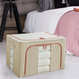 Maxbell Clothes Storage Bag Organizer 66L Clear Window for Toys Bed Sheets Comforter Beige