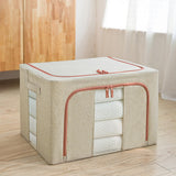 Maxbell Clothes Storage Bag Organizer 66L Clear Window for Toys Bed Sheets Comforter Beige