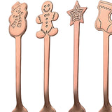 Maxbell 4x Mini Coffee Spoons Stainless Steel Spoon for Cafe Room Dessert Rose Aureate