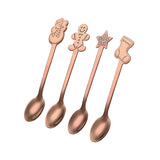 Maxbell 4x Mini Coffee Spoons Stainless Steel Spoon for Cafe Room Dessert Rose Aureate