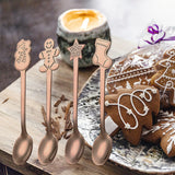 Maxbell 4x Mini Coffee Spoons Stainless Steel Spoon for Cafe Room Dessert Rose Aureate
