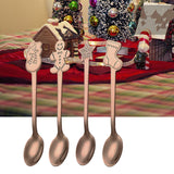 Maxbell 4x Mini Coffee Spoons Stainless Steel Spoon for Cafe Room Dessert Rose Aureate