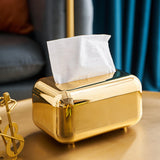 Maxbell Tissue Holder Multipurpose Elegant Rectangular for Dorm Night Stands Vehicle Aureate