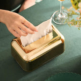 Maxbell Tissue Holder Multipurpose Elegant Rectangular for Dorm Night Stands Vehicle Aureate
