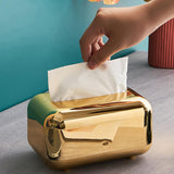 Maxbell Tissue Holder Multipurpose Elegant Rectangular for Dorm Night Stands Vehicle Aureate