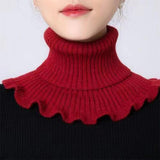 Maxbell Woman Winter Bib Pullover Collar Cover Neck Warmer Scarf Practical Cozy Red