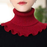 Maxbell Woman Winter Bib Pullover Collar Cover Neck Warmer Scarf Practical Cozy Red