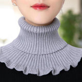 Maxbell Woman Winter Bib Pullover Collar Cover Neck Warmer Scarf Practical Cozy Grey