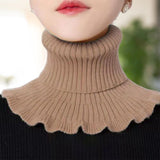 Maxbell Woman Winter Bib Pullover Collar Cover Neck Warmer Scarf Practical Cozy Brown