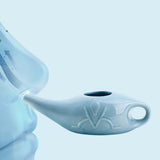 Maxbell 280ml Ceramic Neti Pot Nasal Irrigator Pot for Removes Dust Nose Washing Blue