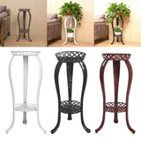Maxbell Iron Art Flowerpot Shelf Planter Storage Display Stand Height 80cm Round White