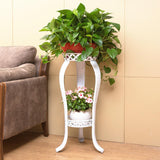 Maxbell Iron Art Flowerpot Shelf Planter Storage Display Stand Height 80cm Round White