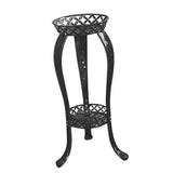 Maxbell Iron Art Flowerpot Shelf Planter Storage Display Stand Height 80cm Round Black