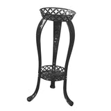 Maxbell Iron Art Flowerpot Shelf Planter Storage Display Stand Height 80cm Round Black