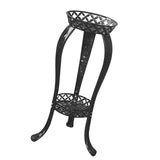 Maxbell Iron Art Flowerpot Shelf Planter Storage Display Stand Height 80cm Round Black