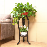 Maxbell Iron Art Flowerpot Shelf Planter Storage Display Stand Height 80cm Round Black