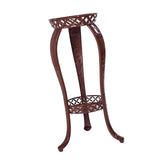 Maxbell Iron Art Flowerpot Shelf Planter Storage Display Stand Height 80cm Round Brown