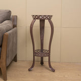 Maxbell Iron Art Flowerpot Shelf Planter Storage Display Stand Height 80cm Round Brown