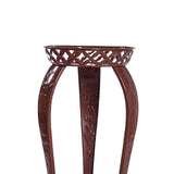 Maxbell Iron Art Flowerpot Shelf Planter Storage Display Stand Height 80cm Round Brown