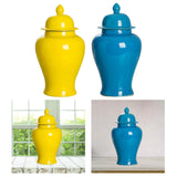Maxbell Modern Ceramic Ginger Jar Canister Vase Flowerpot for Office Home Decoration Yellow