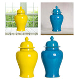 Maxbell Modern Ceramic Ginger Jar Canister Vase Flowerpot for Office Home Decoration Yellow