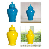 Maxbell Modern Ceramic Ginger Jar Canister Vase Flowerpot for Office Home Decoration Yellow