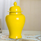 Maxbell Modern Ceramic Ginger Jar Canister Vase Flowerpot for Office Home Decoration Yellow