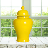 Maxbell Modern Ceramic Ginger Jar Canister Vase Flowerpot for Office Home Decoration Yellow