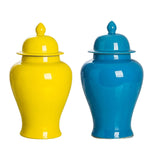 Maxbell Modern Ceramic Ginger Jar Canister Vase Flowerpot for Office Home Decoration Yellow