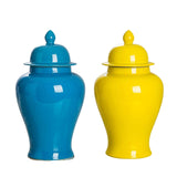 Maxbell Modern Ceramic Ginger Jar Canister Vase Flowerpot for Office Home Decoration Yellow