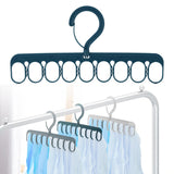 Maxbell Portable Clothing Hanger Support Hanger Drying Hanger for Pants Socks Scarf Blue