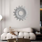 Maxbell Round Wall Mirror Makeup Mirrors for Home Decoration Argent